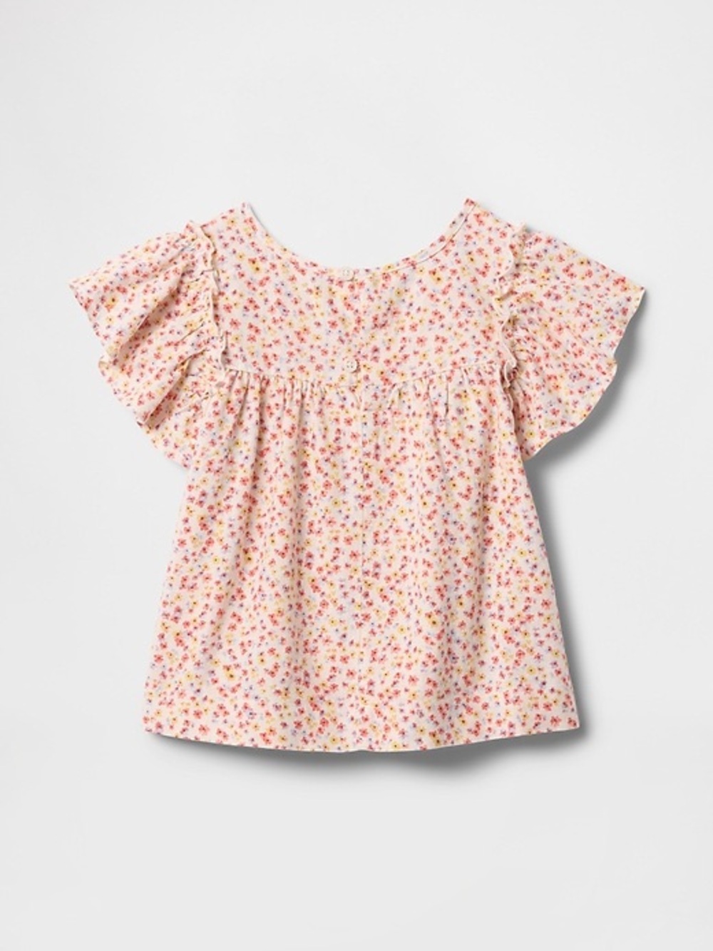 Baby GAP Girls' Pink Floral Ruffle Sleeve Top/Shorts SET
